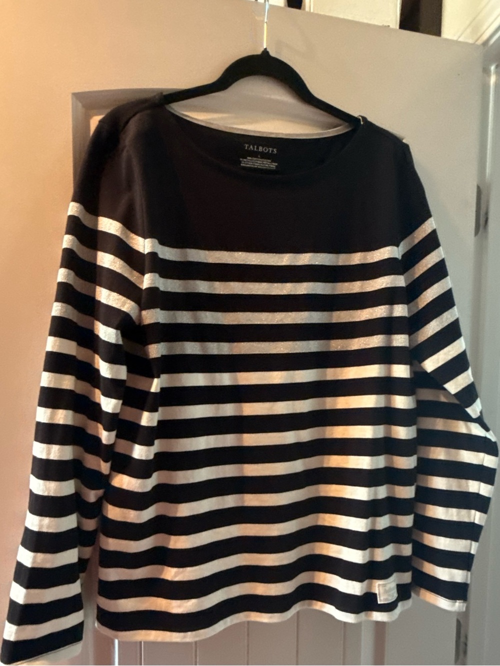 Talbots Black Crewneck Long Sleeve Top